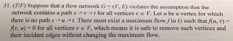 Suppose that a flow network G=(V,E)G = (V, E)G=(V,E) violates the assumption that-example-1