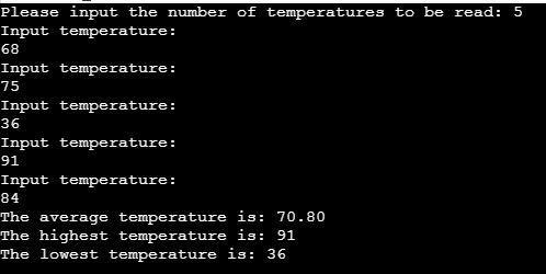 Write a program that will: 1. Call a function to input temperatures for consecutive-example-1