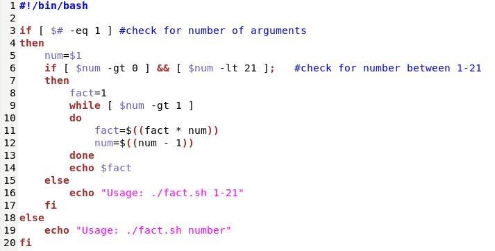 Write a script called fact.sh that is located in your workspace directory to calculate-example-1