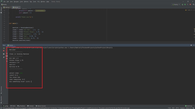 Develop a program working as a soda vending machine. The program should show the product-example-1