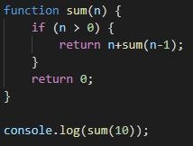 Find the sum of the values ​​from one to ten using recursion-example-1