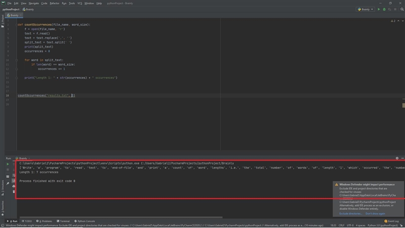 5) Write a program to read text to end-of-file, and print a count of word lengths-example-1