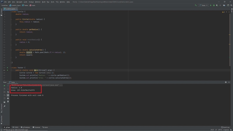 Create a class called Circle, which has (i) an attribute radius, (ii) a method that-example-1