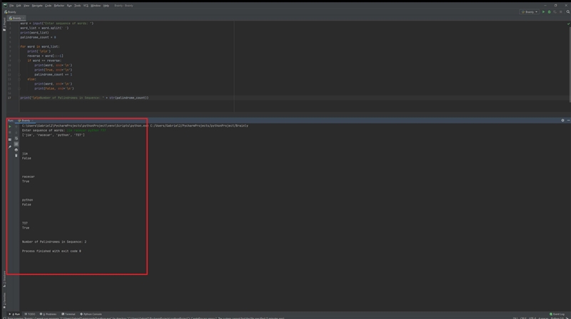 Write a program palindrome.py that prompts for a sequence of words or numbers on a-example-1