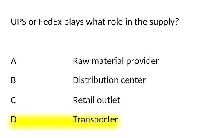 UPS or FedEx plays what role in the supply?-example-1