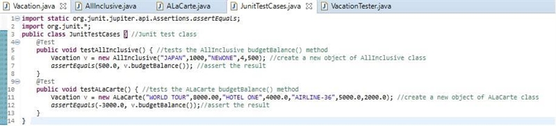 Create JUnit Tests Create JUnit Tests to test the budgetBalance methods in both the-example-1