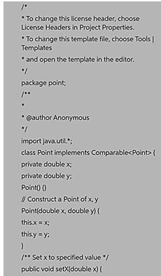 Define a class named Point with two data fields x and y to represent a point's x- and-example-1