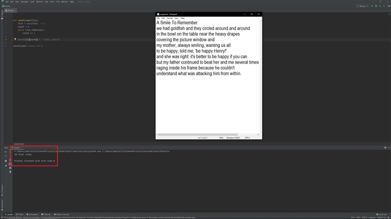 Write a function, named FileLineCount(), that returns an integer and accepts a string-example-1