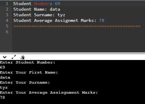 Write a Java application that allows a user to enter student data that consists of-example-1