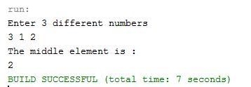 Write a program that displays the middle value of three unduplicated input values-example-1