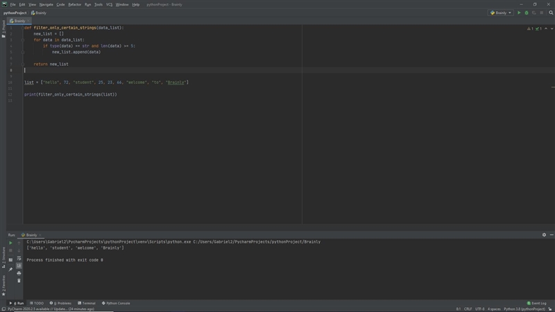 The function below takes a single argument: data_list, a list containing a mix of-example-1