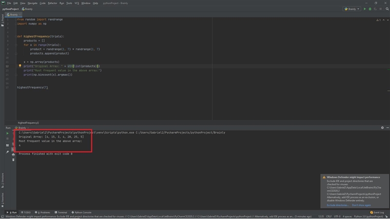 Write a Python programs to do frequency counting of the sum of two dice. Your function-example-1