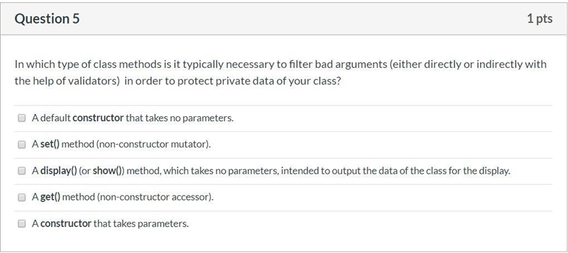 In which type of class methods is it typically necessary to filter bad arguments (either-example-1