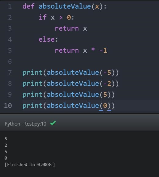 What is the algorithm to determine the absolute of a number-example-1