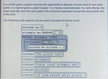 In a certain game, a player may have the opportunity to attempt a bonus round to earn-example-1