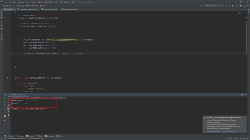 LAB: Parsing dates in M/D/Y format Complete main() to read dates from input, one date-example-1