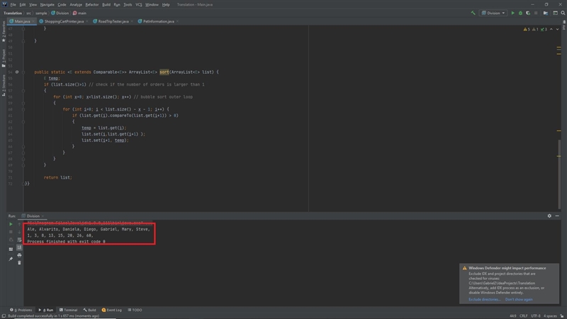 Write the following generic method that sorts an ArrayList of Comparable items. The-example-1