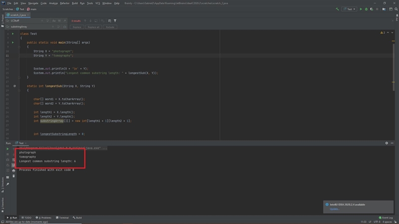 Two character strings may have many common substrings. Substrings are required to-example-1