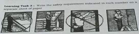 Learning Task 3: Write the safety requirement indicated in each number on a separate-example-1