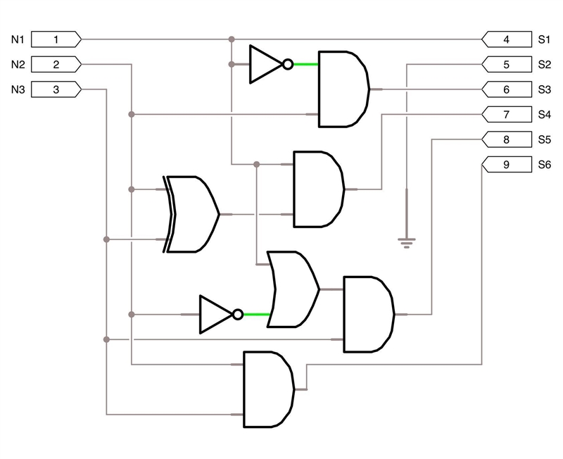 What is the diagram of a combination circuit that accepts a 3 bit number and generates-example-1