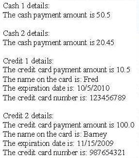 Define a class named Payment that contains an instance variable of type double that-example-1