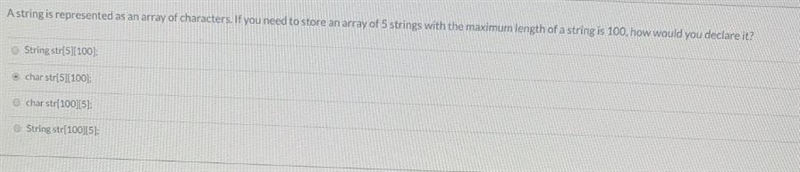 g A string is represented as an array of characters. If you need to store an array-example-1