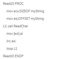 Write a procedure named Read10 that reads exactly ten characters from standard input-example-1