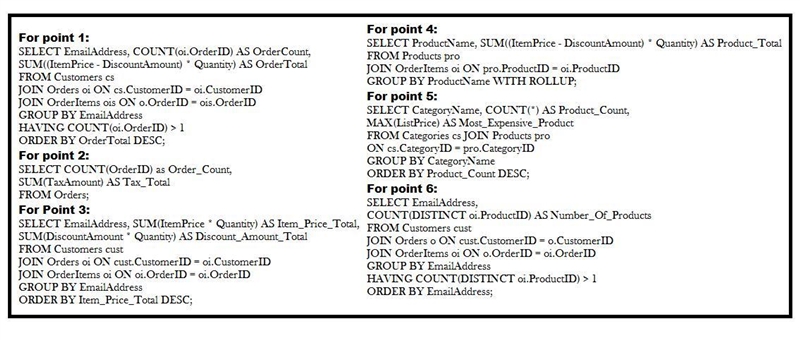 Write a SELECT statement that returns one row for each customer that has orders with-example-1