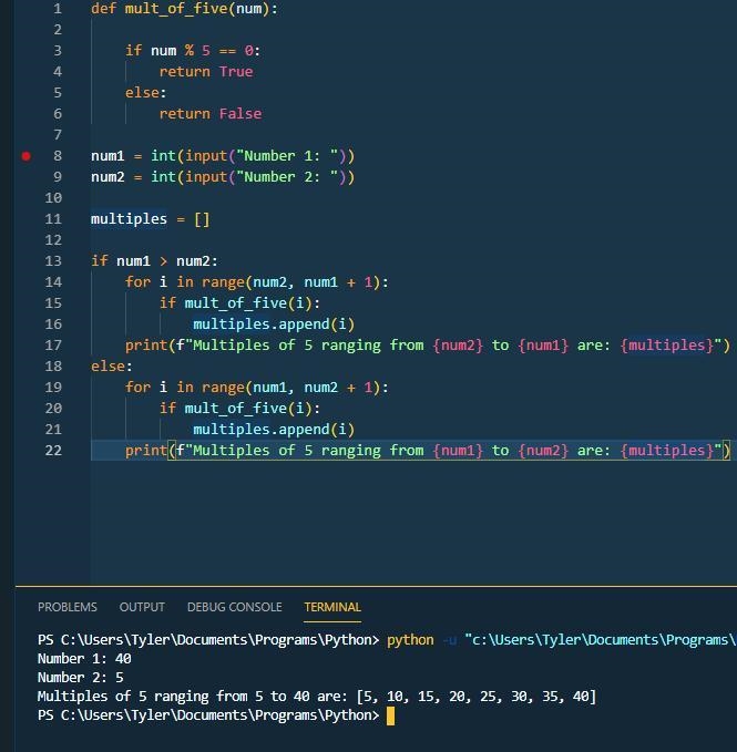 Exercise 1: Multiples of Five Develop a program that contains the following functions-example-1