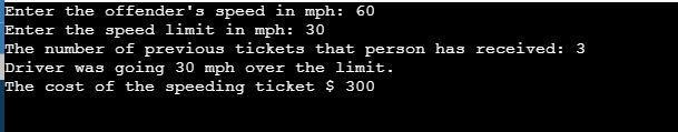 Write a program Ticket.py that will allow the user to enter actual speed limit, the-example-1