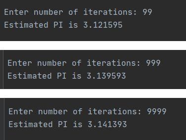 Write a function using a loop to approximate the value of PI using the formula given-example-1