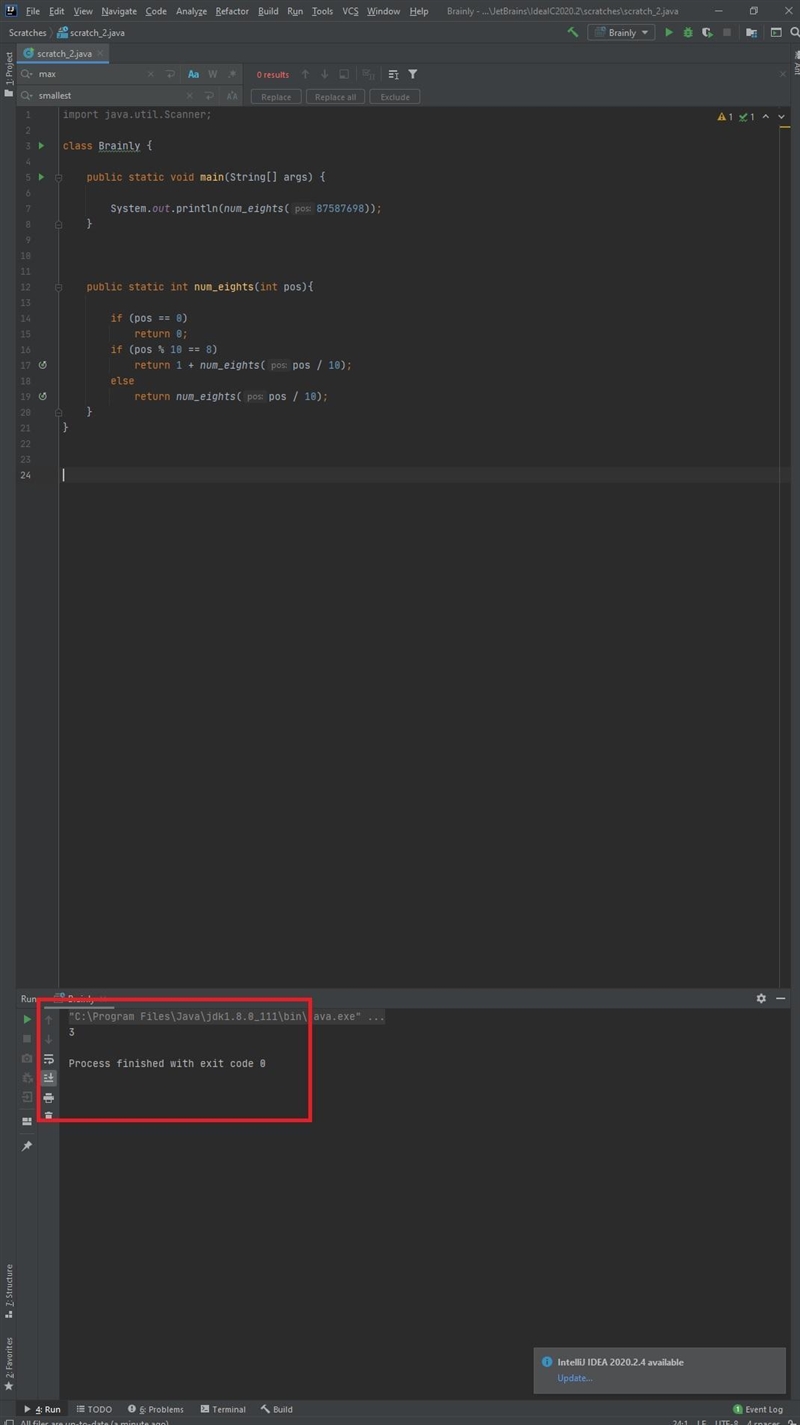 Write a recursive function num_eights that takes a positive integer pos and returns-example-1