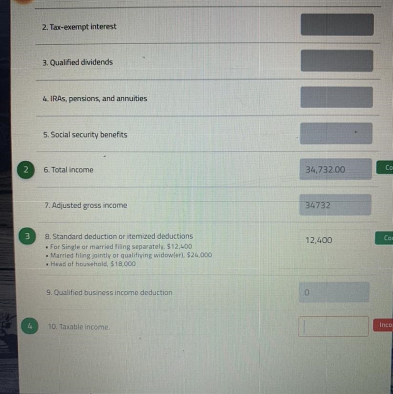 Line 9 and 10 To calculate your taxable income, subtract the sum of lines 8 and 9 from-example-1