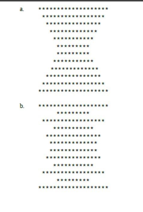 Write C programs that output the following patterns exactly. Use loops to implement-example-1