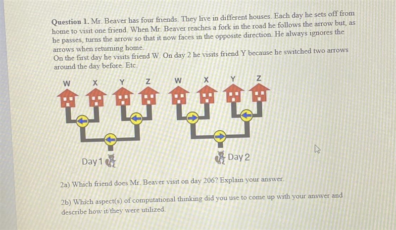 PLEASE HELP ME! Question 1. Mr. Beaver has four friends. They live in different houses-example-1