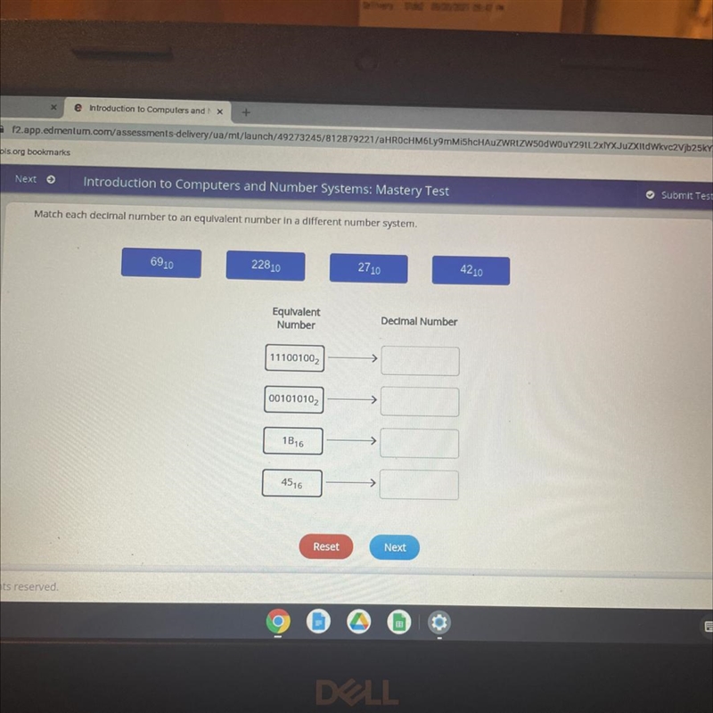 Match each decimal number to an equivalent number in a different system-example-1