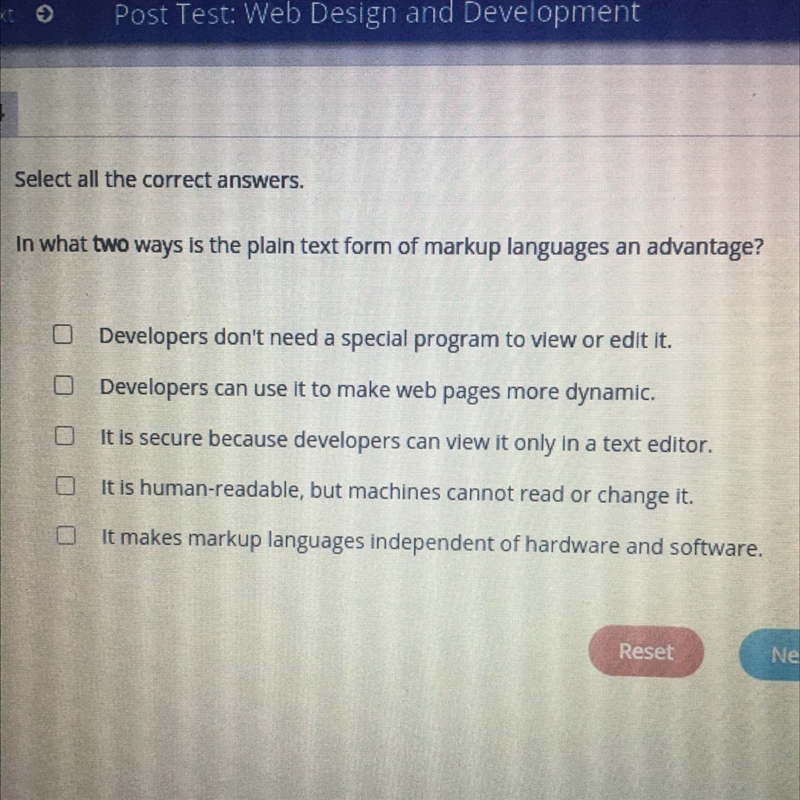 Driswers. In what two ways is the plain text form of markup languages an advantage-example-1