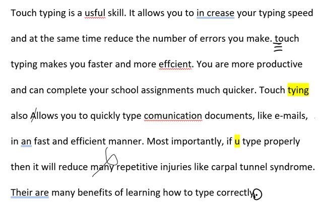 Retype the paragraph with the corrections. There are 12 corrections. Look closely-example-1