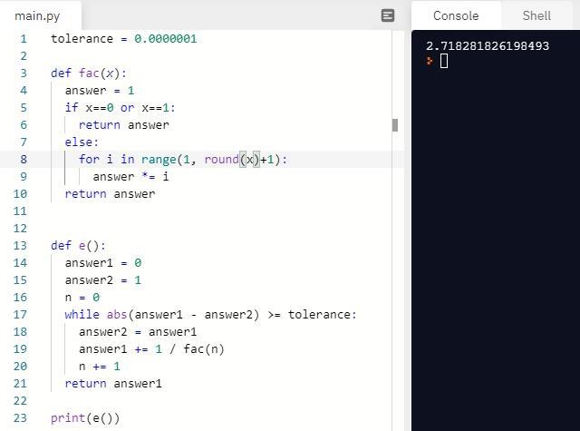 I need help converting this to python but i have no idea how to. const tolerance := 0.0000001 function-example-1