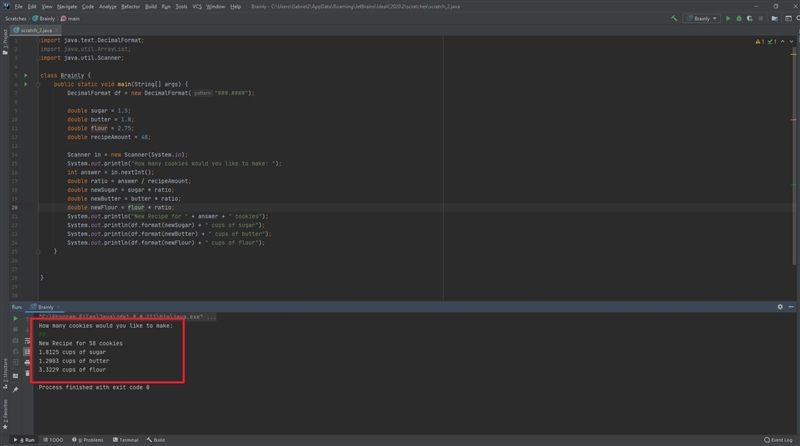 java Consider the following problem statement. A cookie recipe calls for the following-example-1