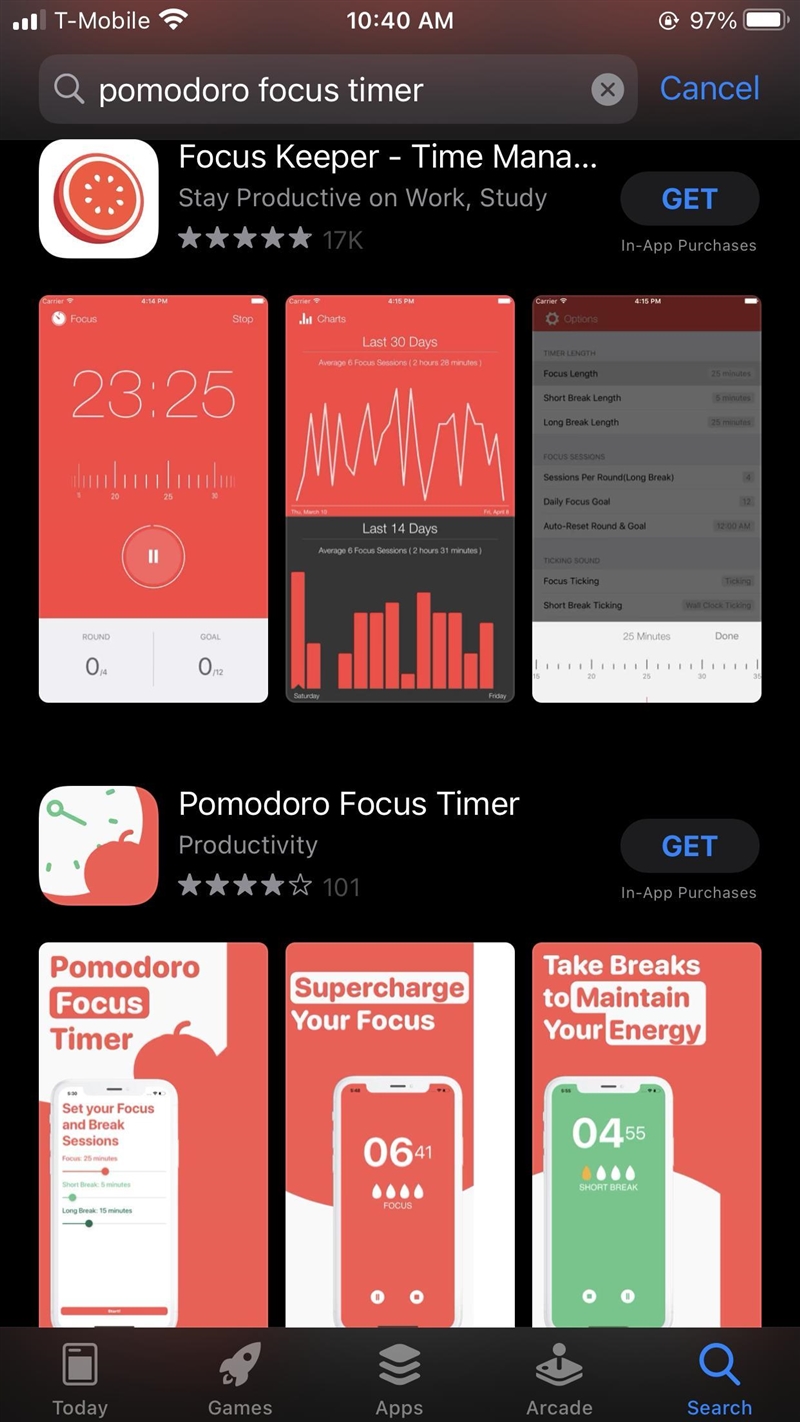 Any aesthetic pomodoro timer apps you know? That are free* Something similar to pomofocus-example-1