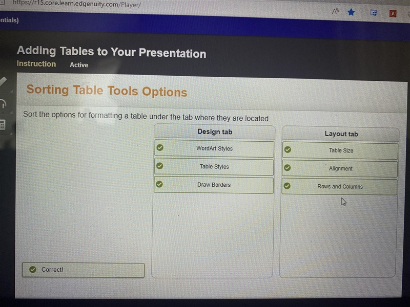 1-DESIGN TAB....................2-LAYOUT TAB . 1-wordart styles, 2-table size, 1-Table-example-1