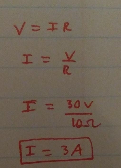 Calculates the current that feeds a washer toy having a 10 ohm resistor and a battery-example-1