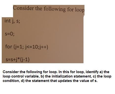 In this for loop, identify the loop control variable, the initialization statement-example-1