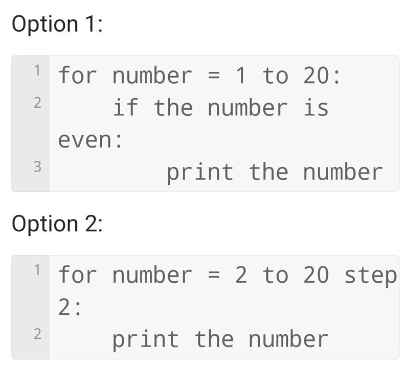 Write a program to print even numbers from 1 to 20​-example-1