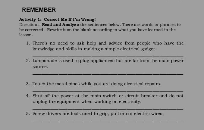 Directions. Read and analyze the sentences below. There are words or phrases to be-example-1