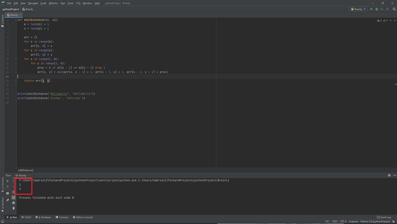 Write a recursive method named editDistance that accepts string parameters s1 and-example-1