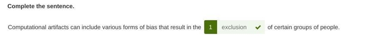 Computational artifacts can include various forms of bias that result in the _____ of-example-1