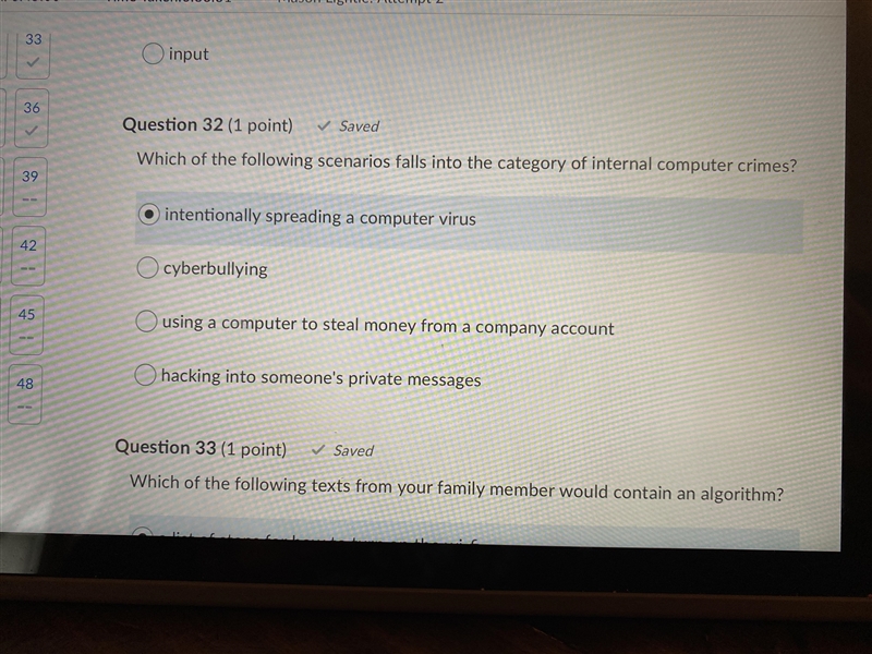 Which of the following scenarios falls into the category of internal computer crimes-example-1