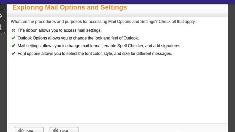 What are the procedures and purposes for accessing Mail Options and Settings? Check-example-1